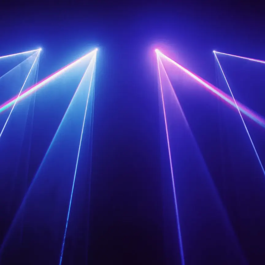 Efeito do laser azul em forma de linas